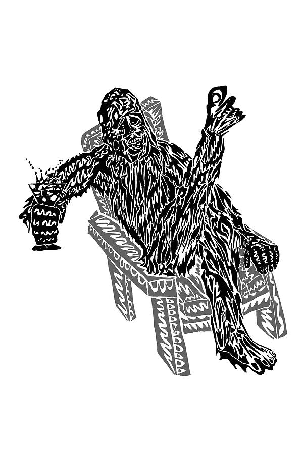 600x900 Sasquatch Cocktail Drawing - Sasquatch Drawing