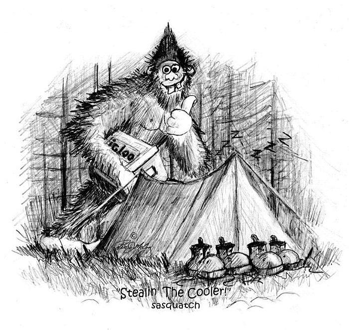 700x661 Stealin The Cooler - Sasquatch Drawing