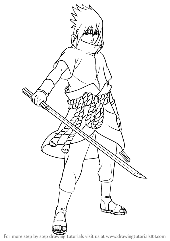 598x844 Learn How To Draw Sasuke Uchiha From Naruto - Sasuke Drawing