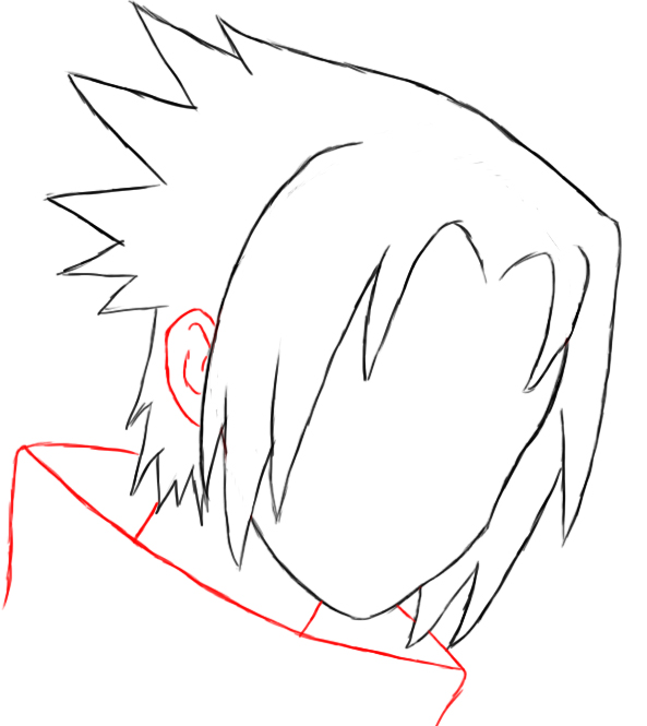 593x665 How To Draw Sasuke - Sasuke Face Drawing