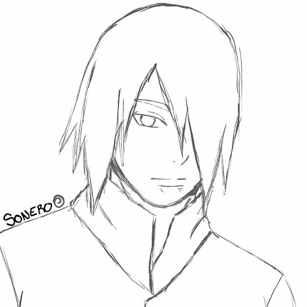 625x625 A Sasuke Sketch For Boredom Brain Farts Naruto Amino - Sasuke Face Drawing