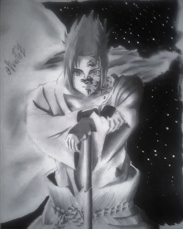 596x743 Drawing - Sasuke Uchiha Drawing