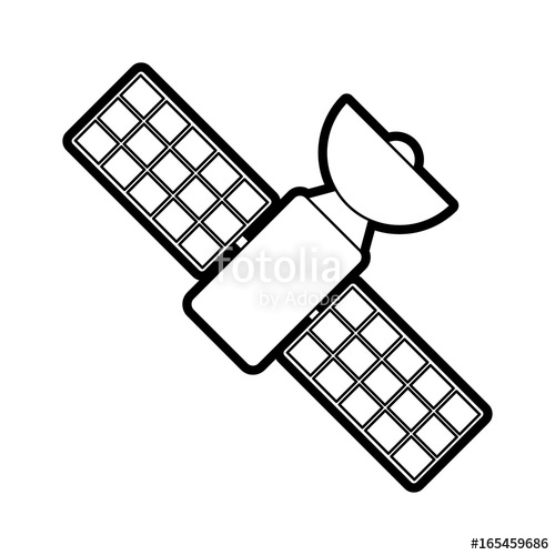 500x500 satellite transmission telecommunication icon image vector - Satellite Drawing