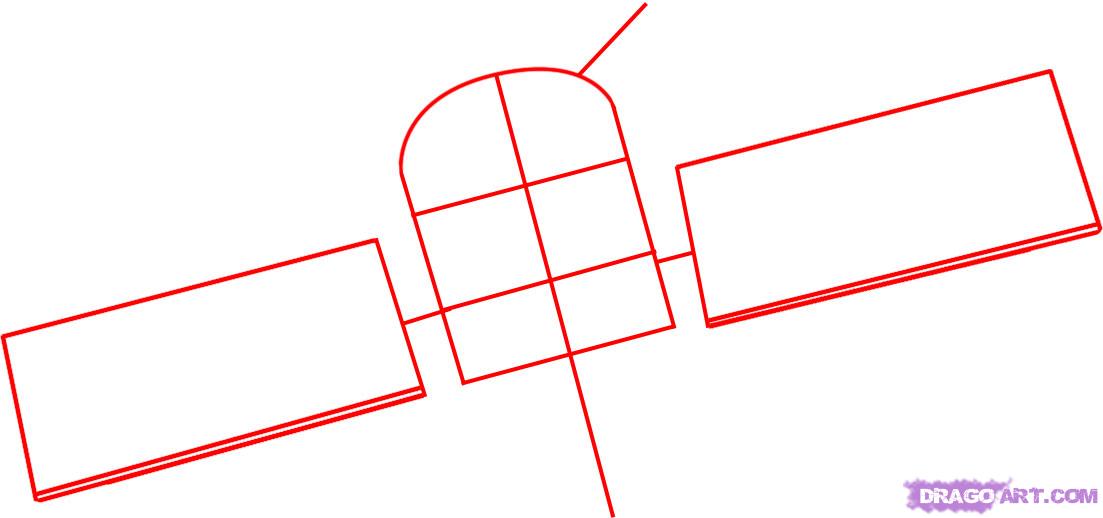 1103x518 draw a satellite, step - Satellite Drawing