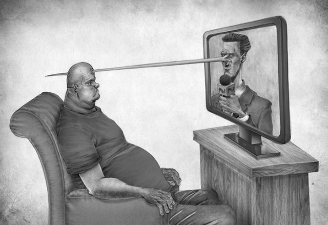 640x439 What's Wrong With Society Today, Shown In Thought Provoking - Satirical Drawing