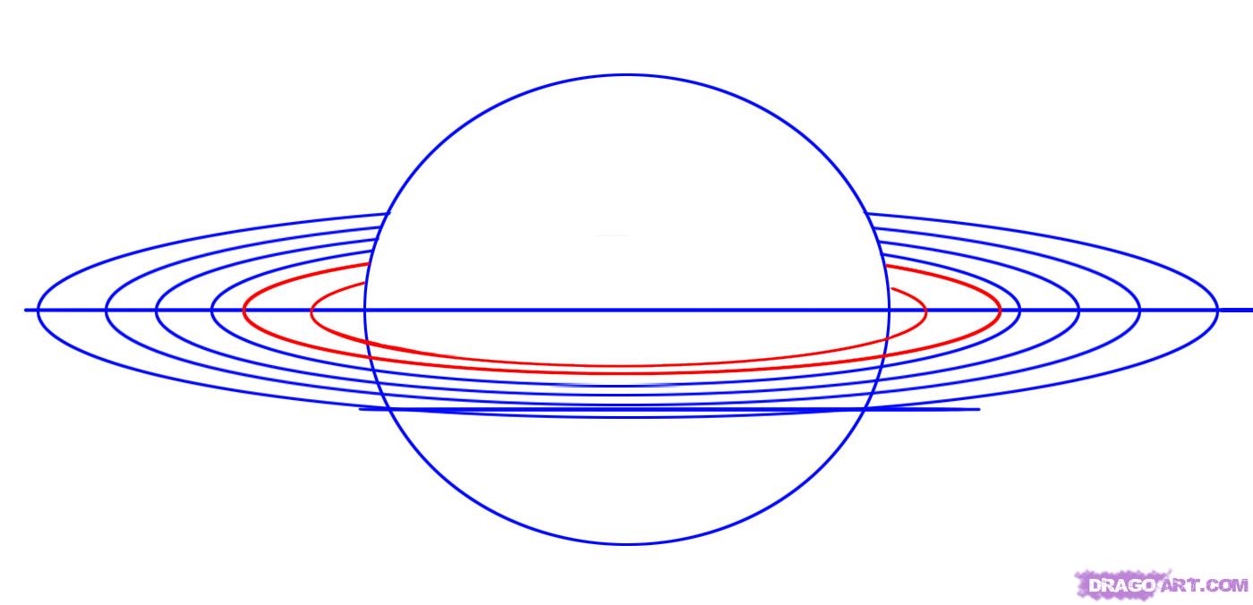 1400x676 How To Draw Saturn, Step - Saturn Planet Drawing