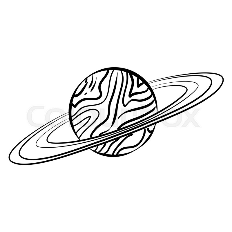 800x800 Vector Outline Saturn Planet With Stock Vector Colourbox - Saturn Planet Drawing