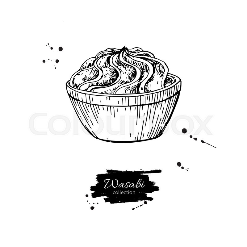 800x800 wasabi sauce in bowl vector drawing stock vector colourbox - Sauce Drawing