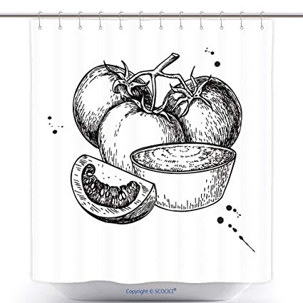 425x425 vanfan cool shower curtains tomato sauce drawing - Sauce Drawing