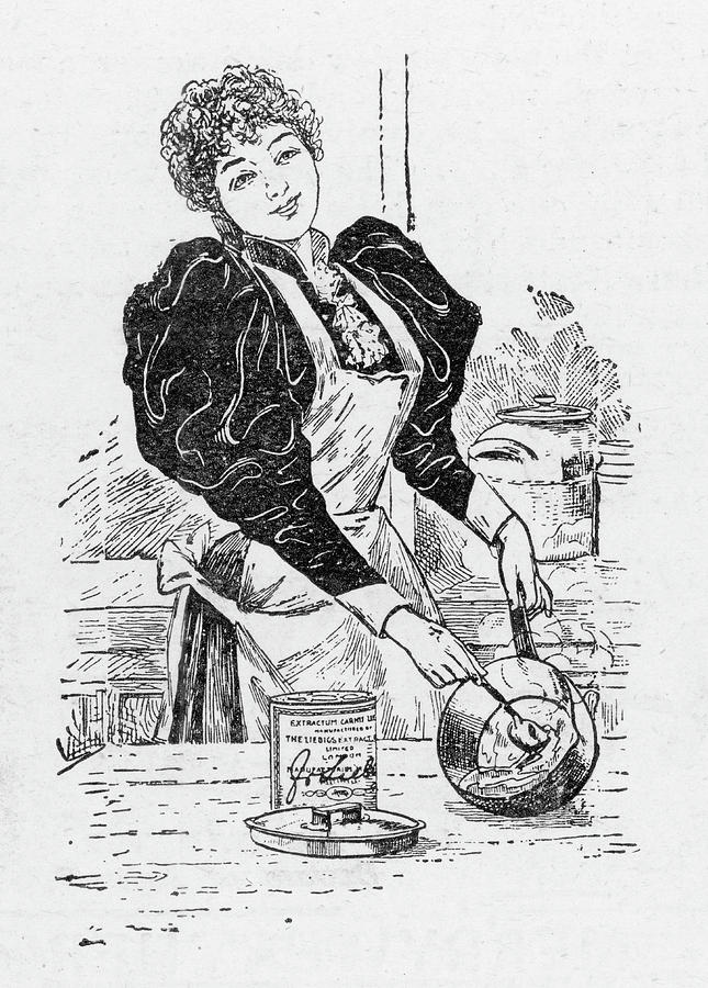 645x900 she mixes something in a saucepan drawing - Saucepan Drawing