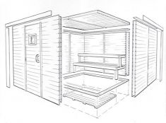 235x174 Sauna Kit Construction - Sauna Drawing