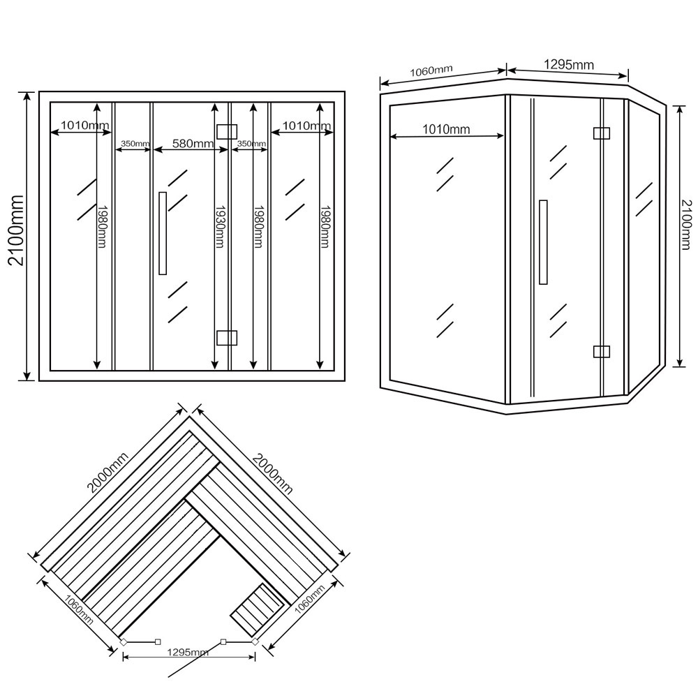1000x1000 Traditionelle Sauna Skyline Xl Big - Sauna Drawing
