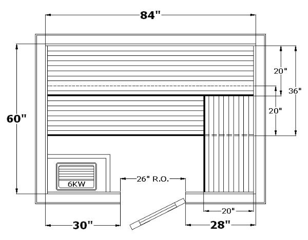 600x468 Finlandia Pre Cut Sauna Kit Gt Finlandia Precut Sauna Kits - Sauna Drawing