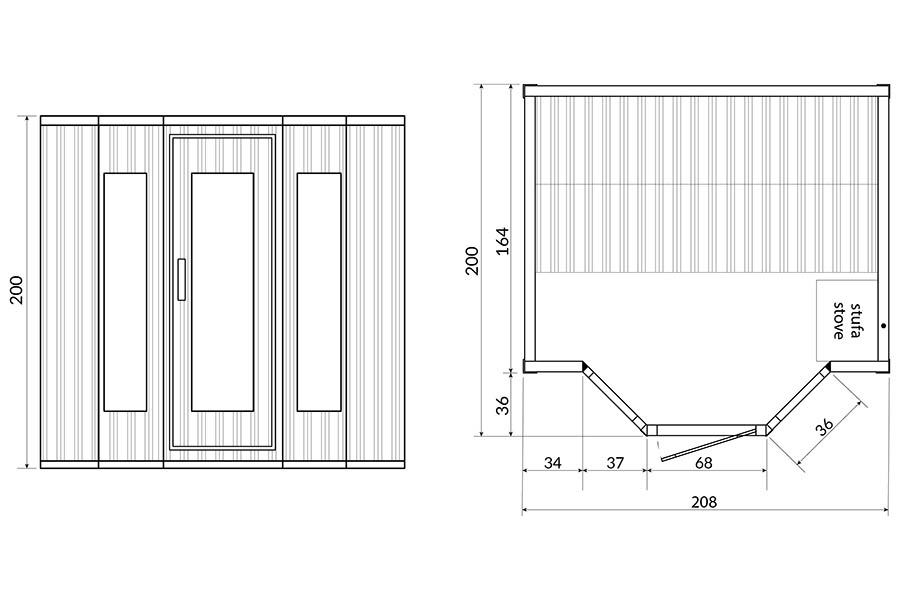 900x600 Finnish Sauna Bl - Sauna Drawing