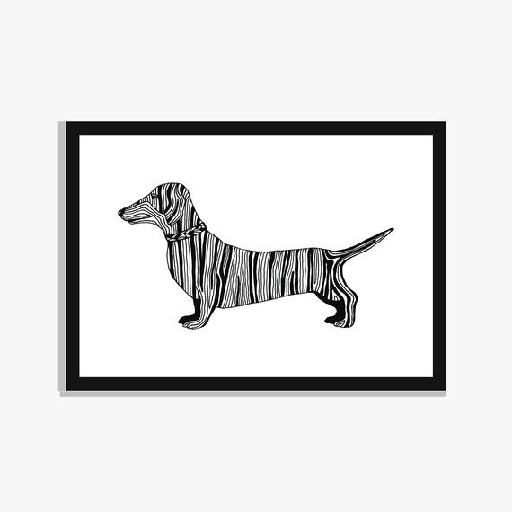 570x570 printable sausage dog dachshund print sausage dog gifts etsy - Sausage Dog Drawing