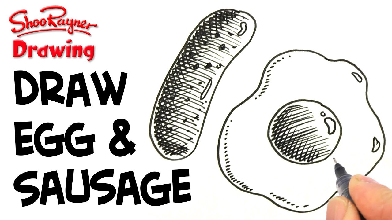 1280x720 how to draw sausage egg in the shape - Sausage Drawing