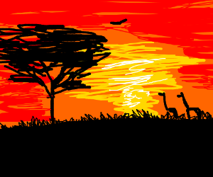 300x250 savannah sunset drawing - Savannah Drawing