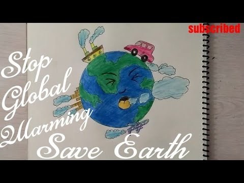 480x360 How To Draw Save Earth Drawing For Kids Stop Global Warming - Save Earth Drawing Picture