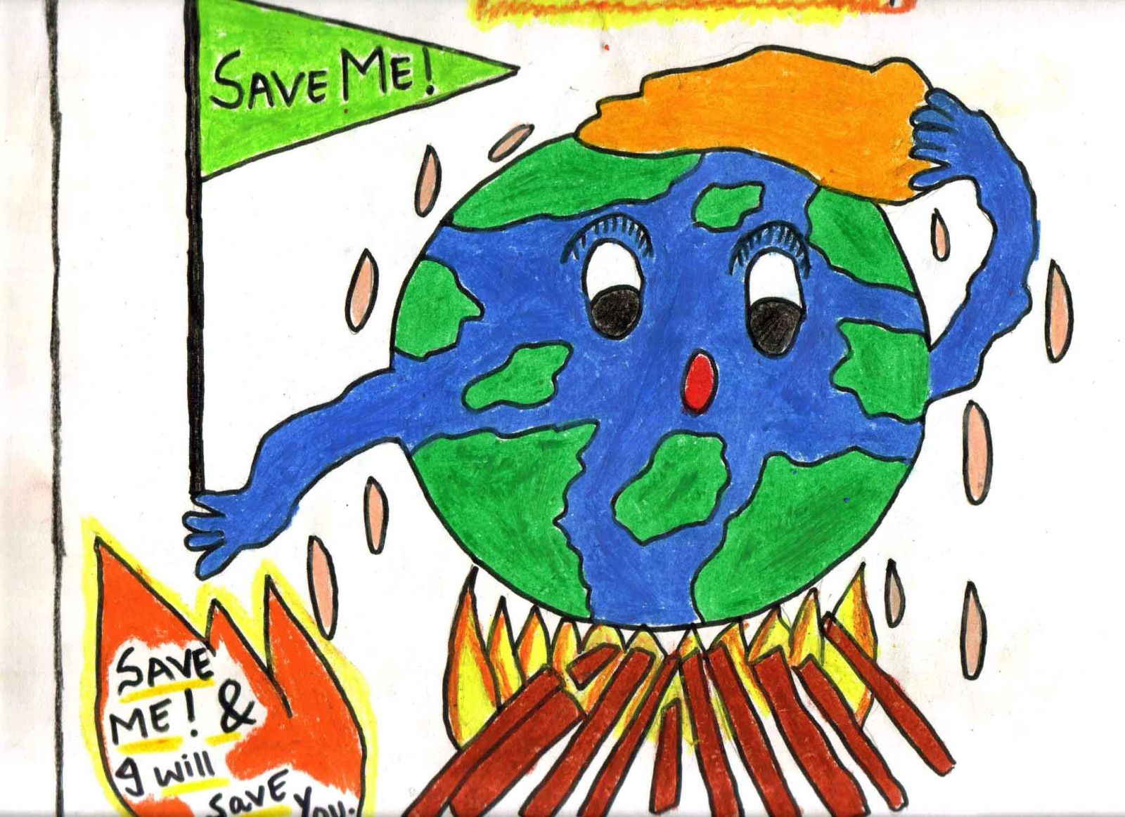 1600x1163 Digimon Masters Save Our Earth Poster Making Contest! - Save Earth Drawing Picture