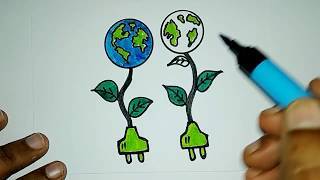 320x180 How To Draw To Save Energy Hd - Save Energy Drawing Pictures