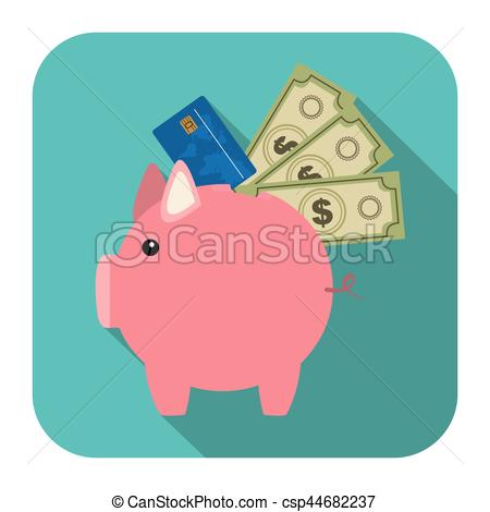 450x470 Symbol Save Money Pig Icon, Vector Illustration Image - Save Money Drawing