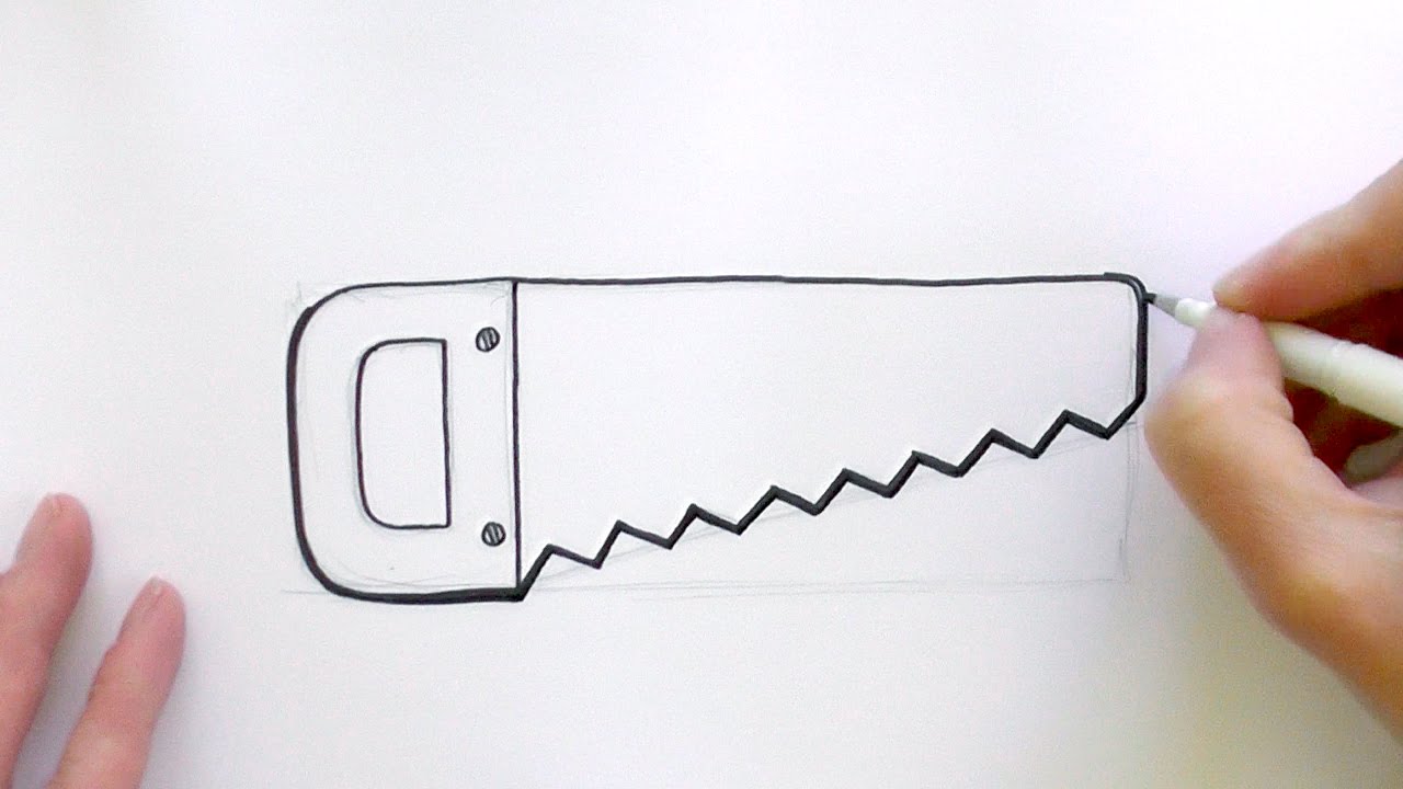 1280x720 how to draw a cartoon saw - Saw Drawing