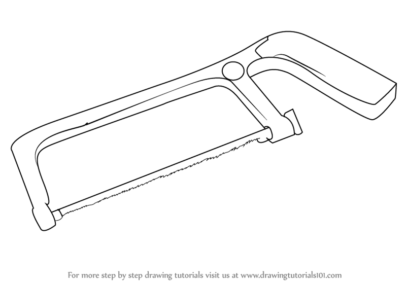 800x562 learn how to draw a hacksaw - Saw Drawing