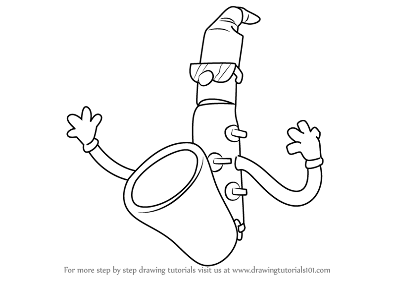 800x567 learn how to draw saxophone from don't hug me i'm scared - Saxophone Drawing