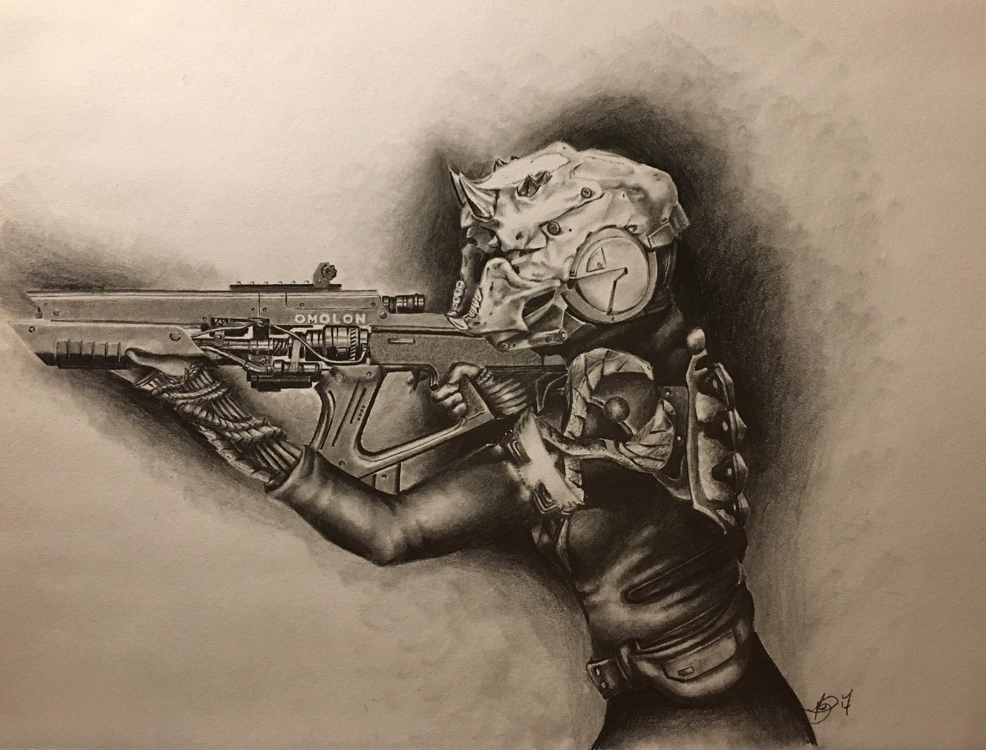 2032x1546 commission destiny warlock drawing done in pencil gaming - Saxophone Pencil Drawing