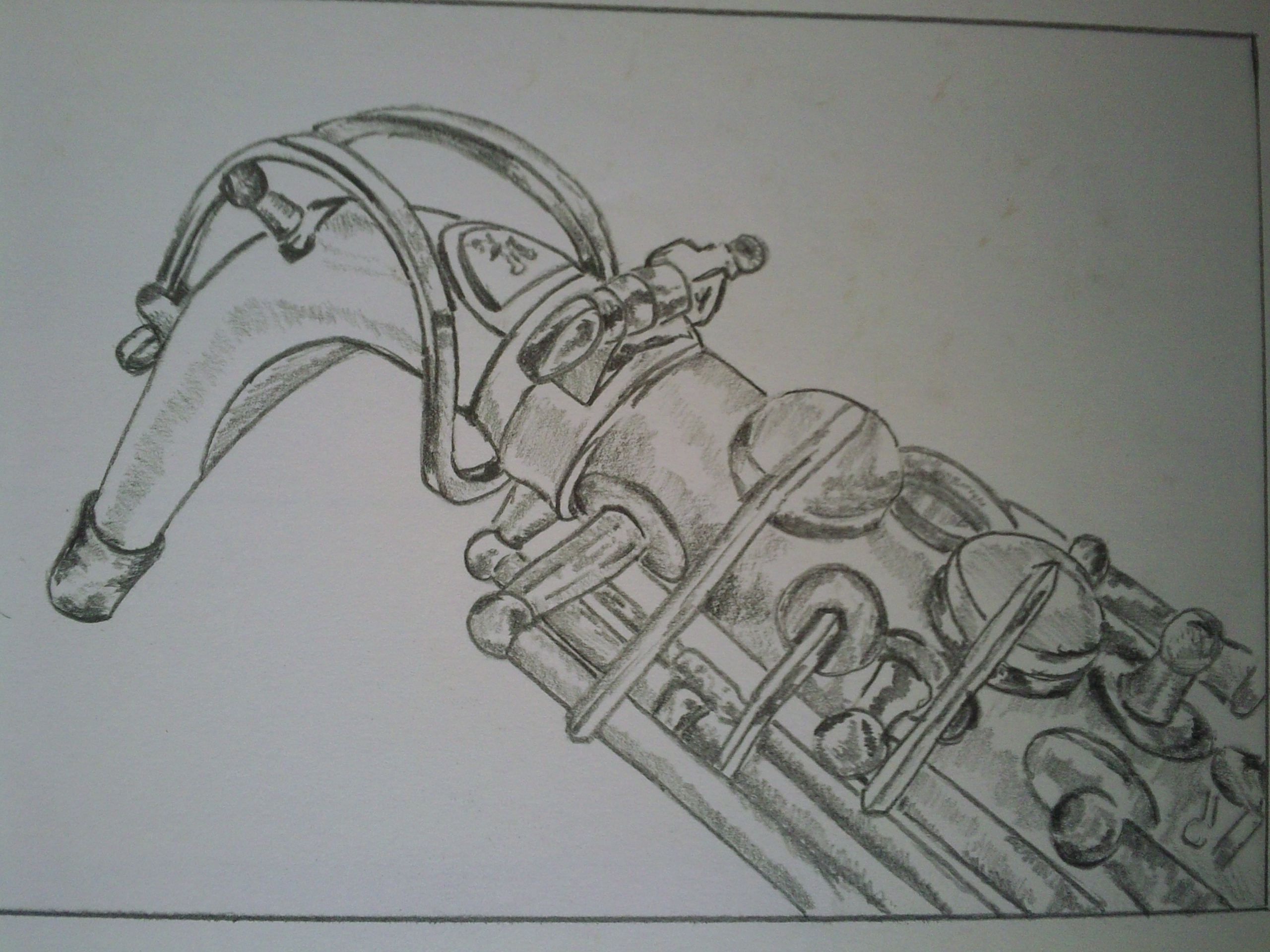 2560x1920 pictures of alto saxophone pencil drawing - Saxophone Pencil Drawing