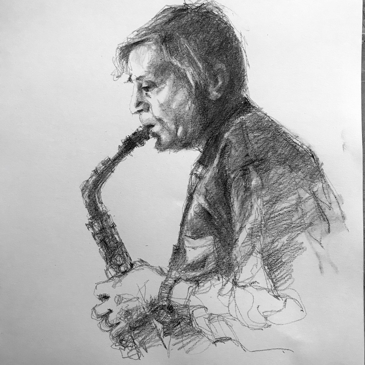 1200x1200 Prakash Thombre On Twitter Sketch - Saxophone Pencil Drawing