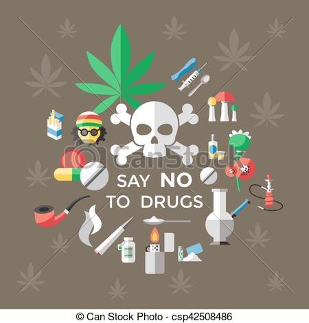 450x470 flat drugs poster flat drugs poster with title say no drugs - Say No To Drugs Drawing