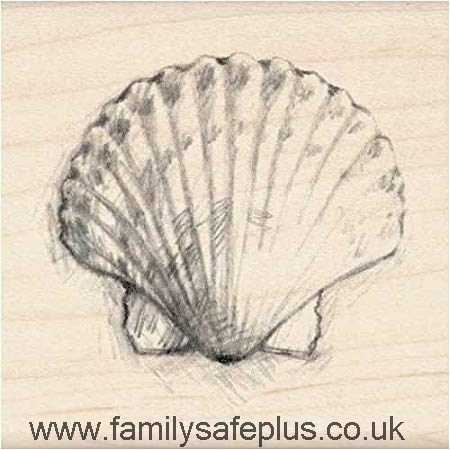 450x450 inkadinkado rubber stamp with wood handle - Scallop Shell Drawing