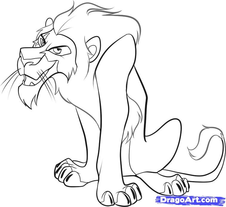757x696 how to draw scar, step - Scar Lion King Drawing