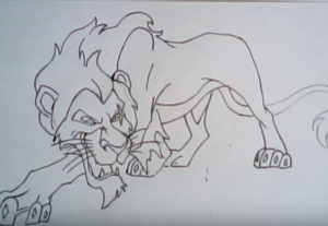 300x207 how to draw a scar from the lion king how to draw cartoons - Scar Lion King Drawing