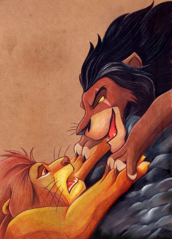 700x973 mufasa and scar - Scar Lion King Drawing