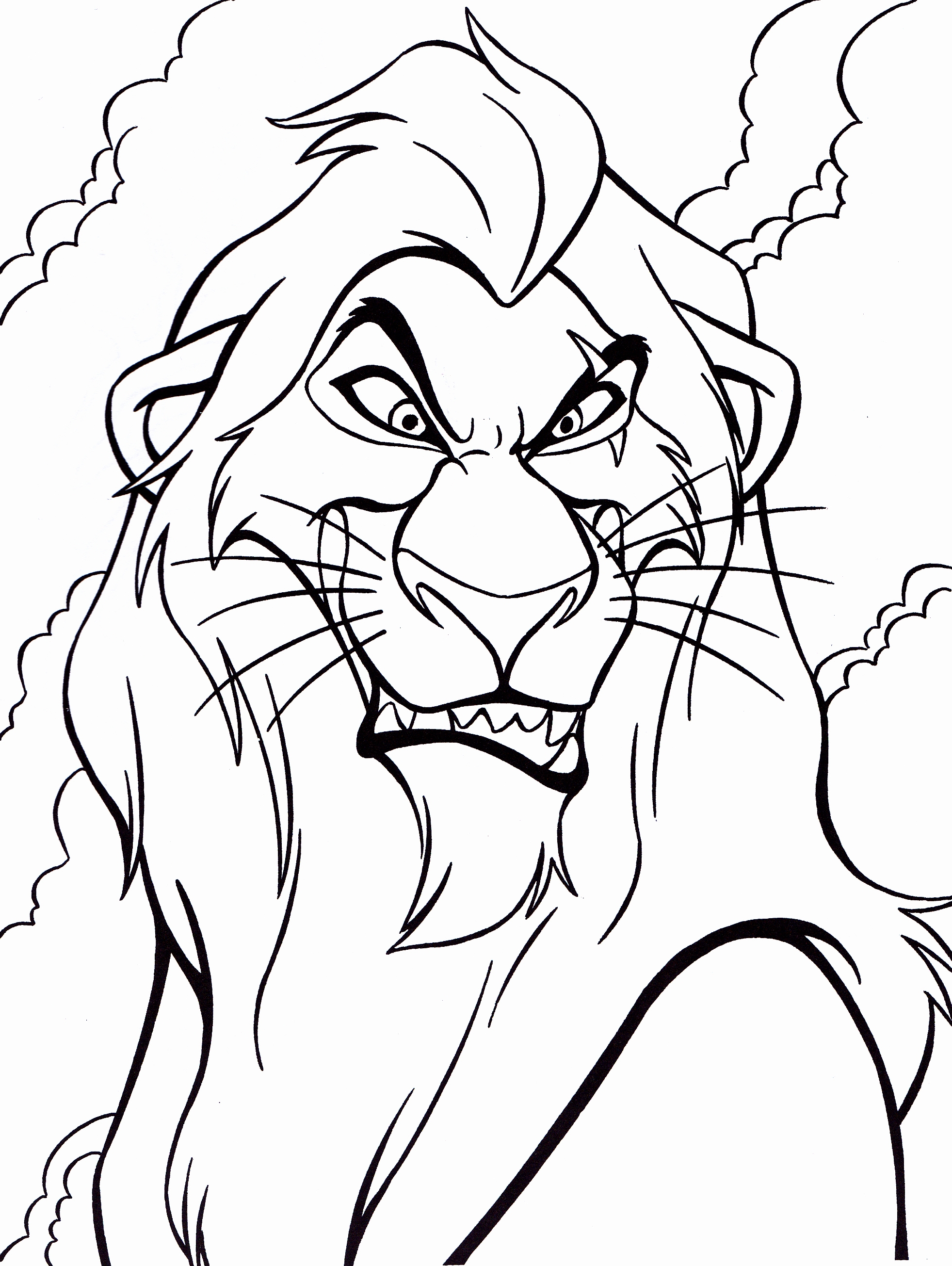 1963x2610 disney coloring pages lion king walt characters images scar hd - Scar Lion King Drawing