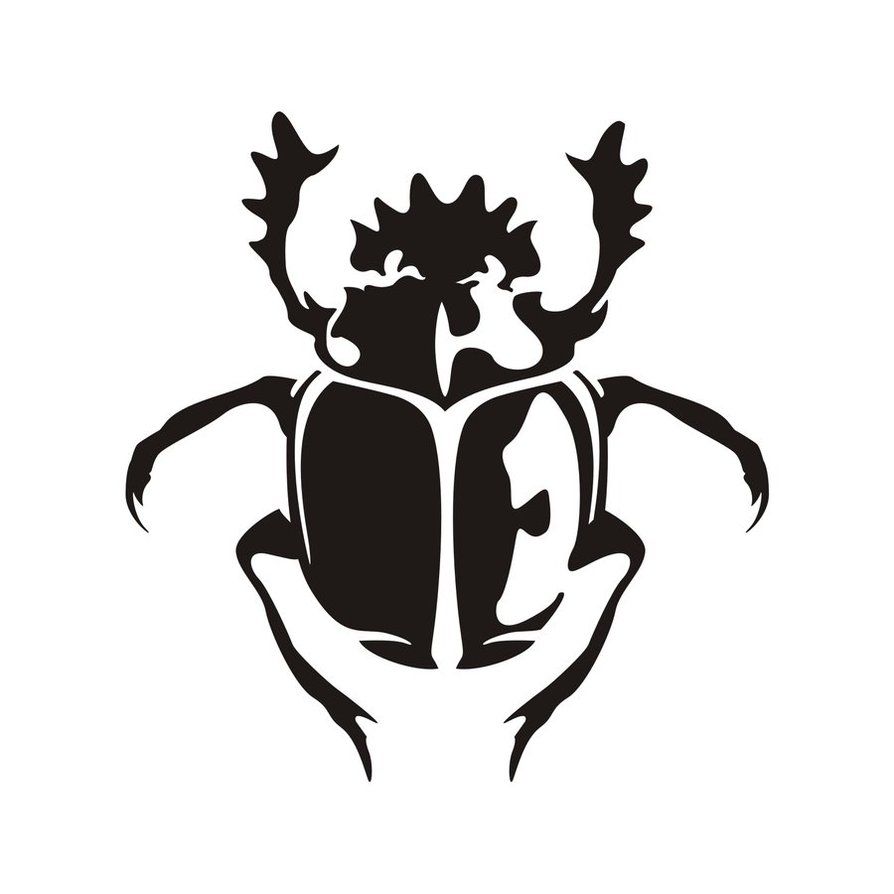 894x894 black scarab drawing - Scarab Drawing