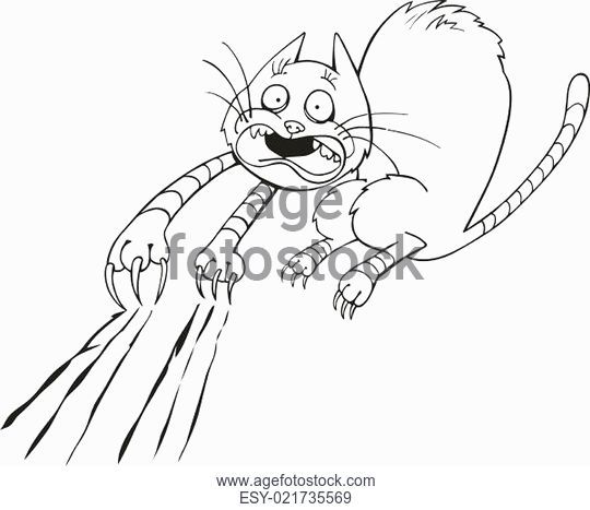 540x467 Cartoon Scared Cat Stock Photos And Images Age Fotostock - Scared Cat Drawing