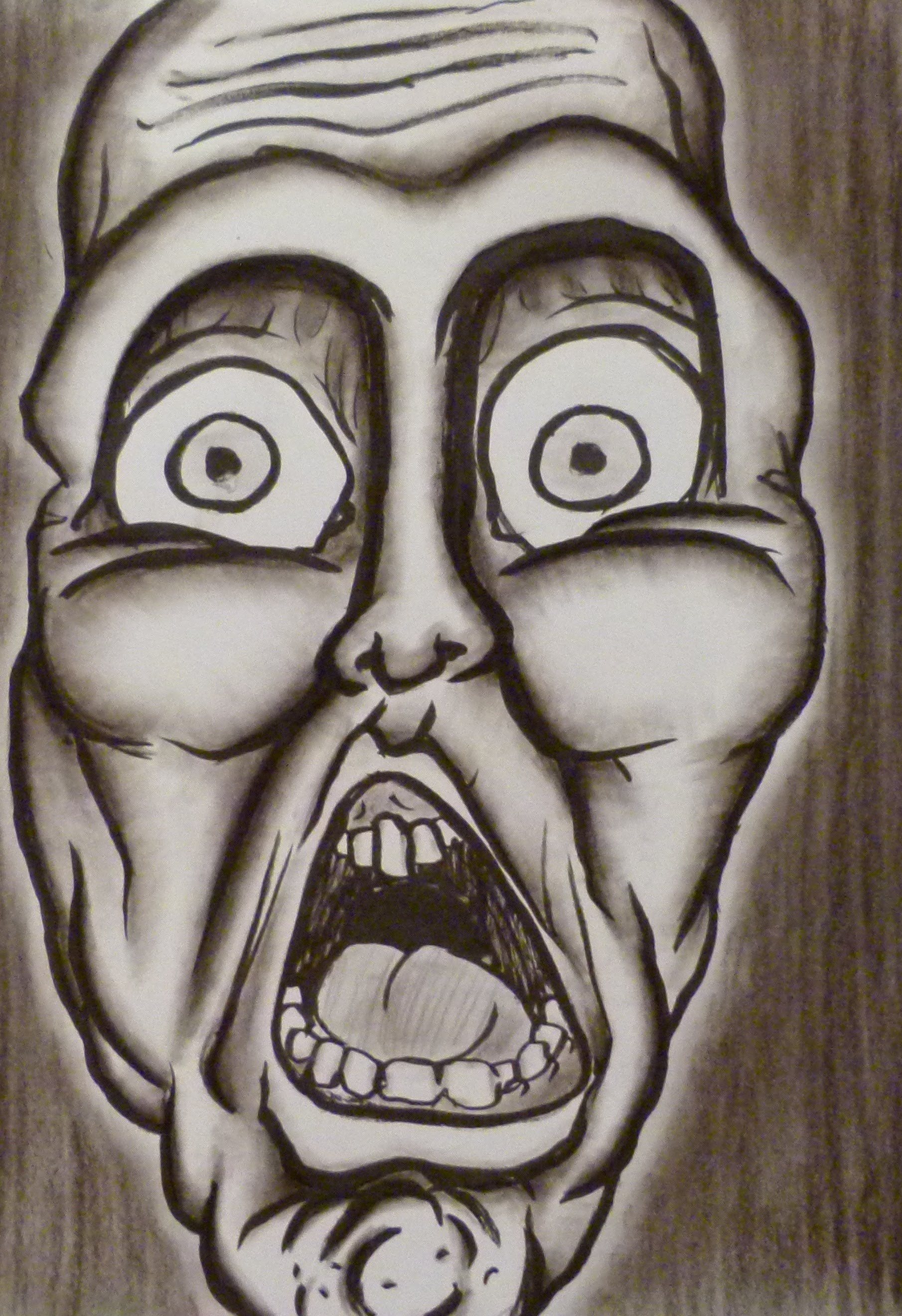 1810x2640 Drawings Scary Art Pencil Of Zombies - Scared Face Drawing