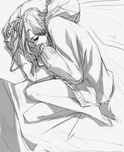 250x306 girl cute sad anime japan kawaii bedroom sleep tired alone dream - Scared Girl Drawing