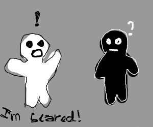 300x250 White Man Is Scared Of Black Man Drawing - Scared Man Drawing