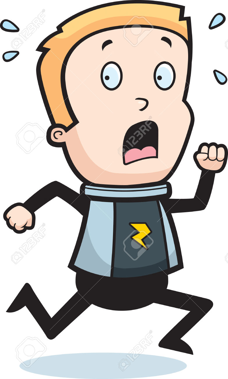 783x1300 Scared Man Running Clipart - Scared Man Drawing