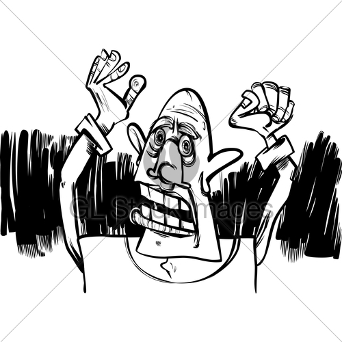 500x500 Cartoon Sketch Of Scared Man Gl Stock Images - Scared Man Drawing
