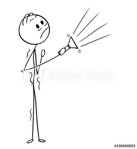 458x500 cartoon stick man drawing conceptual illustration of frightened - Scared Man Drawing