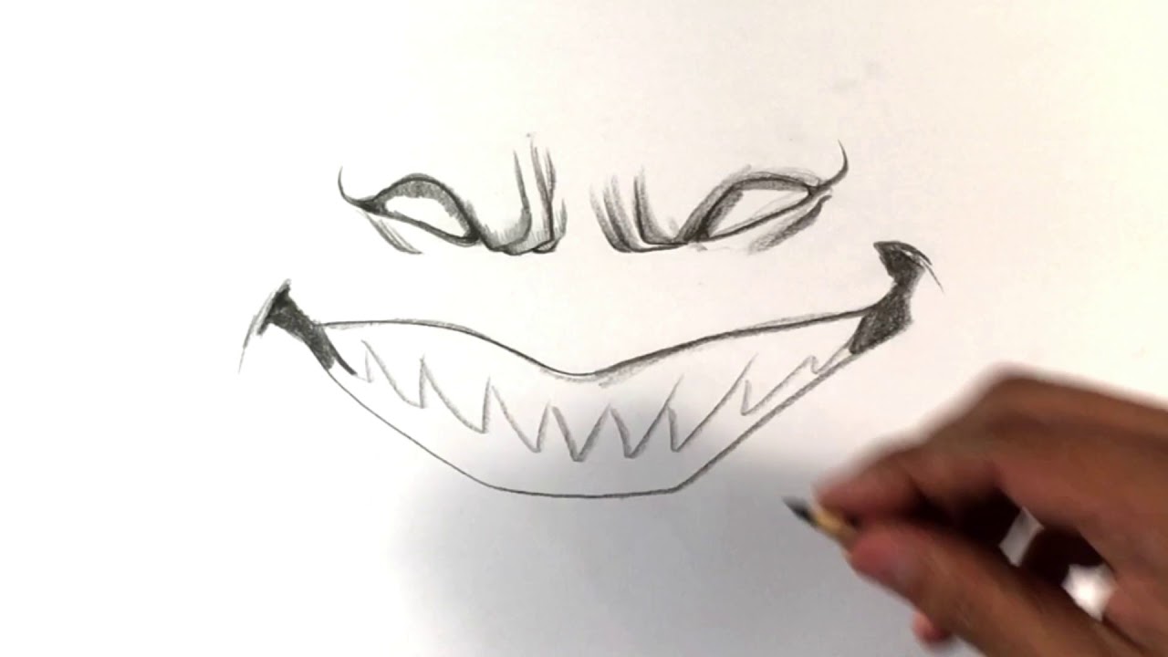 1280x720 How To Draw Scary Smile - Scared Person Drawing