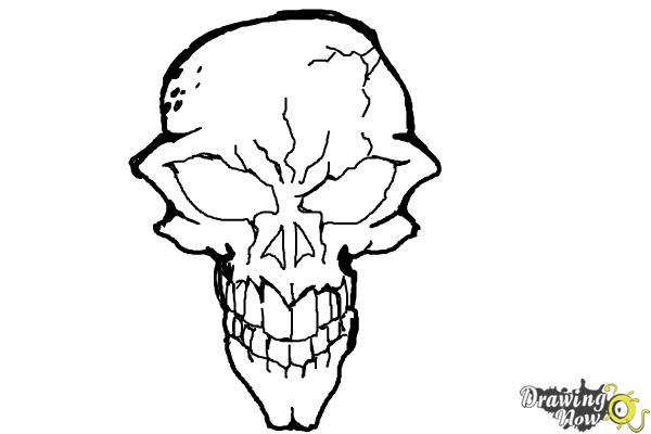 600x400 How To Draw A Scary Skull - Scared Person Drawing