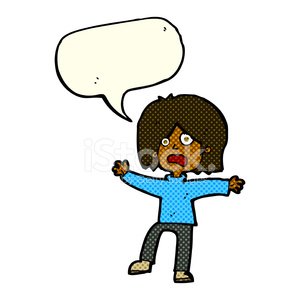 300x300 cartoon scared person with speech bubble stock vectors - Scared Person Drawing