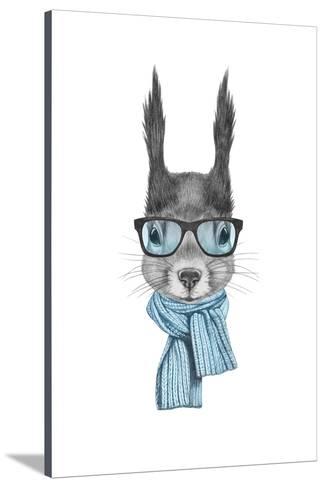325x488 portrait of squirrel with scarf and glasses hand drawn - Scarf Drawing