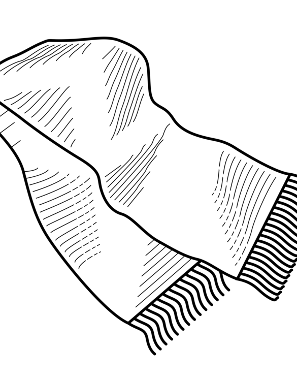 585x750 scarf winter clothing drawing black and white cc0 - Scarf Drawing